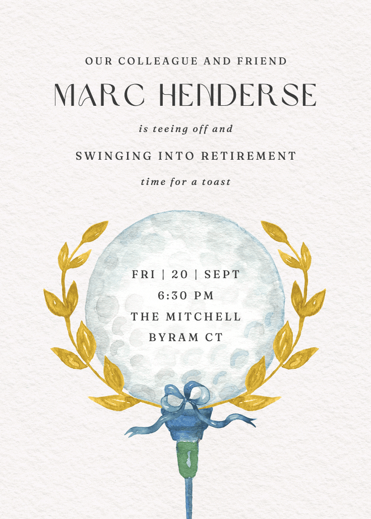 Work on your swing - sports & games invitation